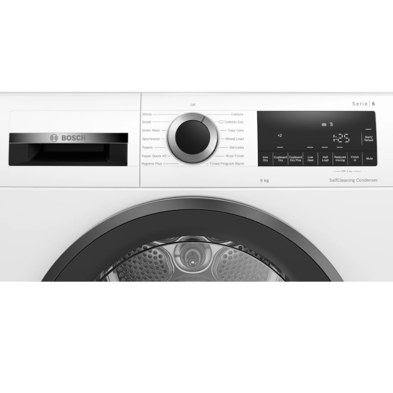 Bosch Series 6 WQG24509GB - White 9KG Heat Pump Condenser Dryer, - A++ energy
