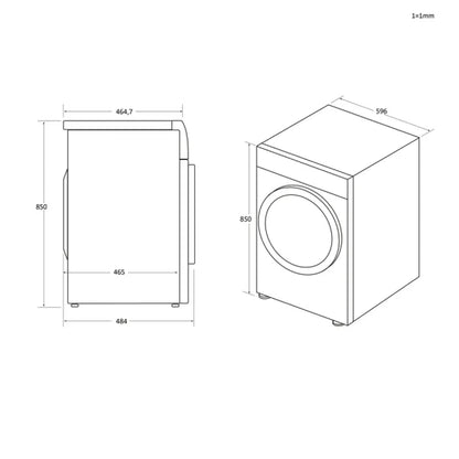 Haier HDB4 H7A2TBERX80 - Integrated 7KG Dryer - A++ energy