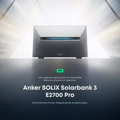 800W/1000W Balkonkraftwerk mit Speicher - 2x Jolywood 500W Full Black bifazial & Anker Solix Solarbank 3 Pro