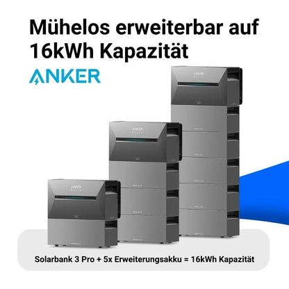 800W/1000W Balkonkraftwerk mit Speicher - 2x Jolywood 500W Full Black bifazial & Anker Solix Solarbank 3 Pro