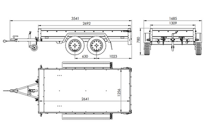 Anhänger mit zwei Achsen Garden Trailer 264/2 KIPP [inkl. zusätzliche Bordwände und Flachplane]