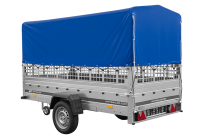 Einachsanhänger GARDEN TRAILER 264 KIPP mit Laubgitteraufsatz, Hochplane, Hochspriegel und Stützrad