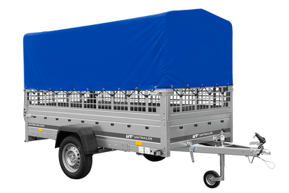 Einachsanhänger GARDEN TRAILER 264 KIPP mit Laubgitteraufsatz, Hochplane, Hochspriegel und Stützrad