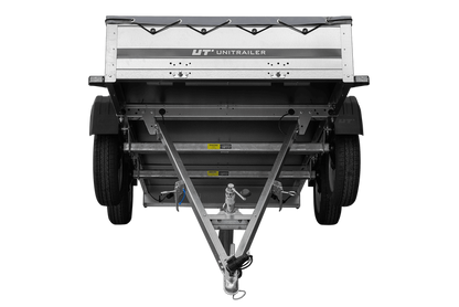 GARDEN TRAILER 264/2 KIPP MIT STÜTZRAD, GRAUE FLACHPLANE UND PLANENTRÄGER