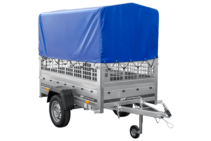 Kipp Anhänger Garden Trailer 200 KIPP mit Laubgitteraufsatz, Hochplane, Hochspriegel und Stützrad