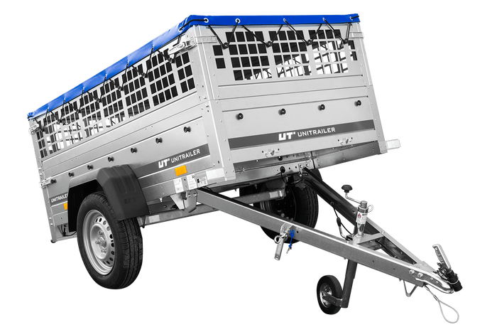 Pkw Planenanhänger GARDEN TRAILER 200 KIPP mit Laubgitteraufsatz, Stützrad, Flachplane und Planenträger