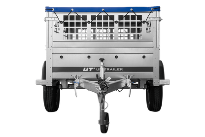 Pkw Planenanhänger GARDEN TRAILER 200 KIPP mit Laubgitteraufsatz, Stützrad, Flachplane und Planenträger