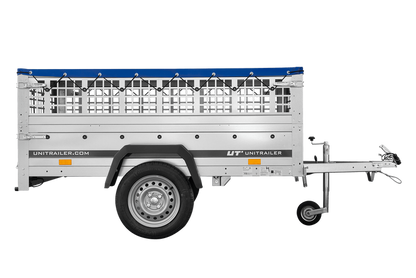 Pkw Planenanhänger GARDEN TRAILER 200 KIPP mit Laubgitteraufsatz, Stützrad, Flachplane und Planenträger