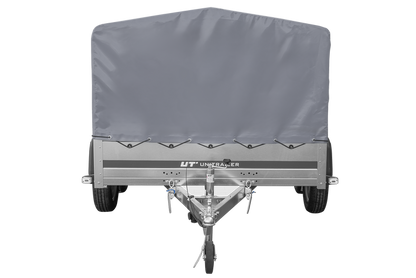 Zweiachsanhänger 264×150 UNITRAILER GARDEN 265/2 KIPP mit H-800 Rahmen und grauer Plane