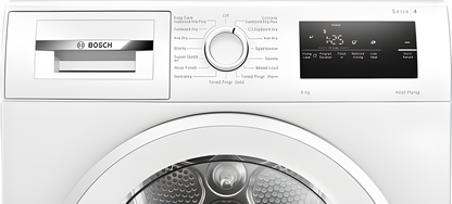 Bosch Series 4 WTH85225GB - White 8KG Heat Pump Condenser Dryer - A++ energy
