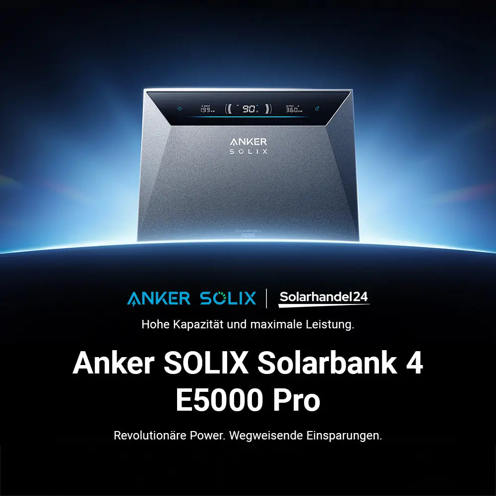800W/1000W Balkonkraftwerk mit Speicher - 2x Jolywood 500W Full Black bifazial & Anker Solix Solarbank 4 Pro