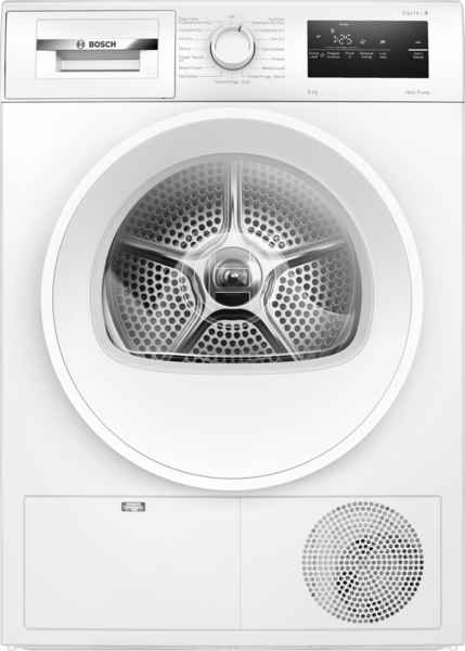 Bosch Series 4 WTH85225GB - White 8KG Heat Pump Condenser Dryer - A++ energy - Display